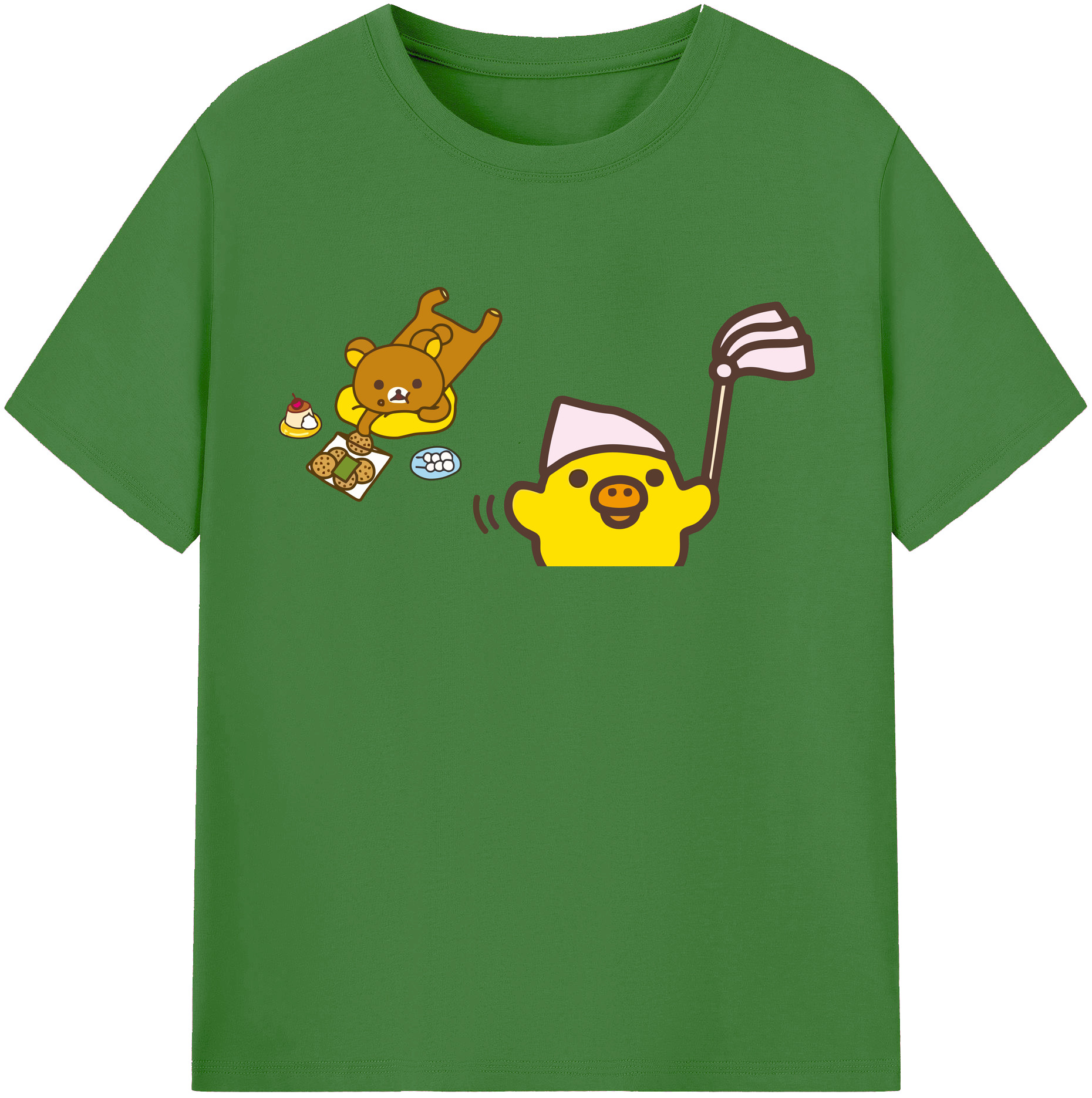 （画像用） リラックマ リラックマ キイロイトリ Rilakkuma Korilakkuma Kiiroitori レディースカジュアルプリントTシャツ（綿100％）